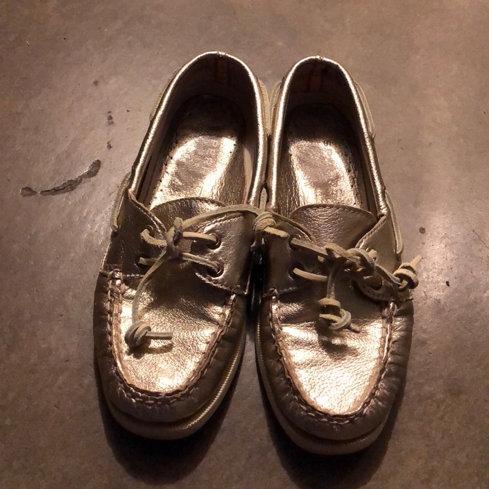 Sperrys gold slip ons size 6M
